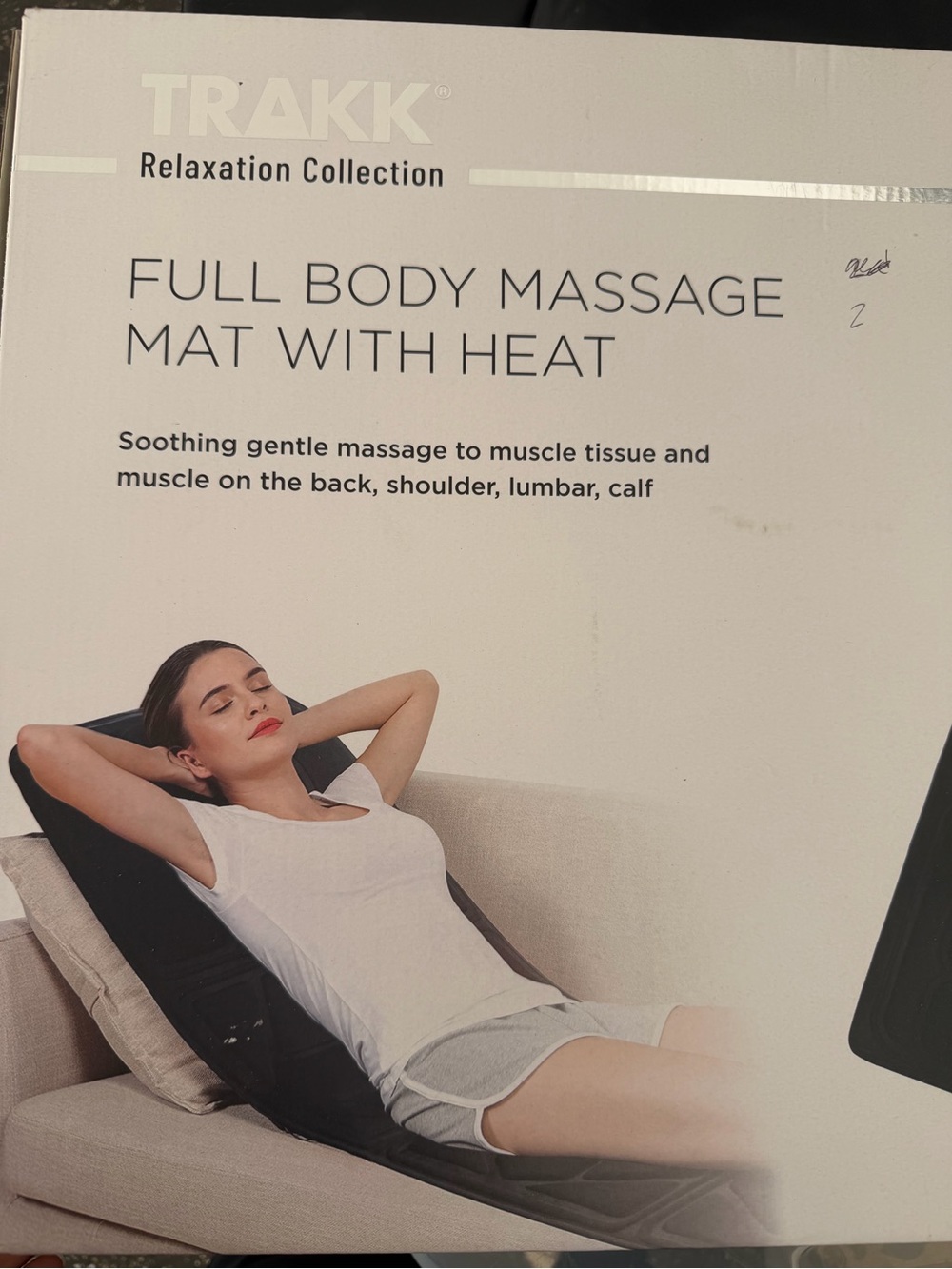 Relaxation Collection Full Body Massage Mat with Heat - Black